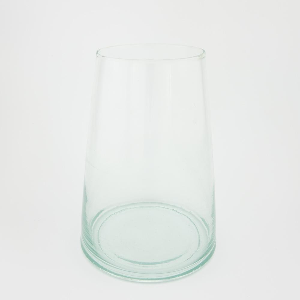 100% recyceltes Glas Vase  – Casa Eurabia, Türkis, Marokko, mundgeblasenes Glas, recyceltes Glas, Durchmesser: Öffnung 11 Unten 17 cm