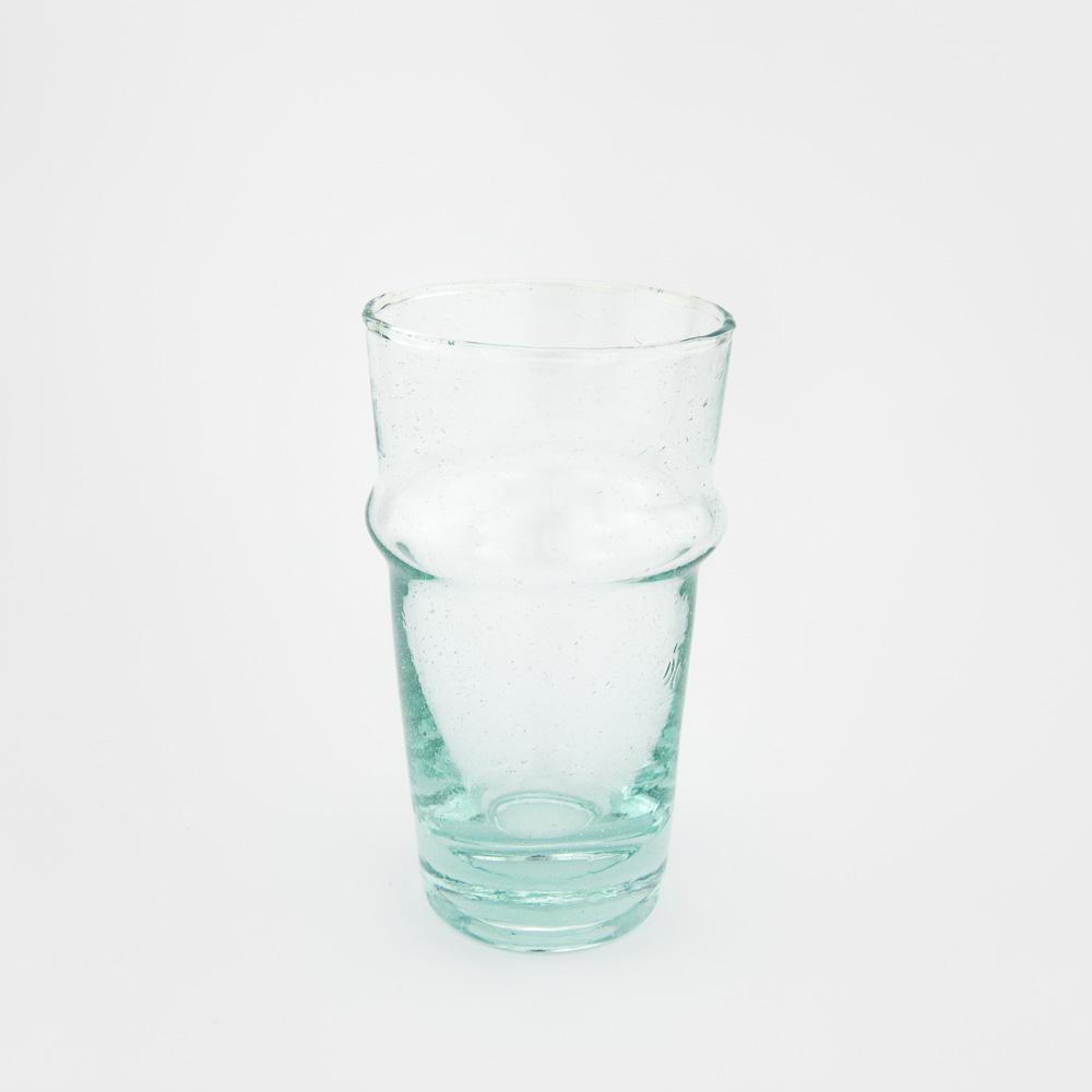 100% recyceltes Glas Trinkglas  – Casa Eurabia, Türkis, Marokko, mundgeblasenes Glas, recyceltes Glas, Durchmesser: 7 cm