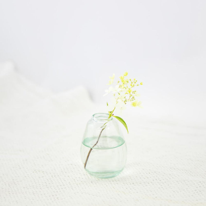 100% recyceltes Glas Vase – Casa Eurabia, Türkis, Marokko, mundgeblasenes Glas, recyceltes Glas, Durchmesser: Öffnung 2,5 Mitte 6  cm