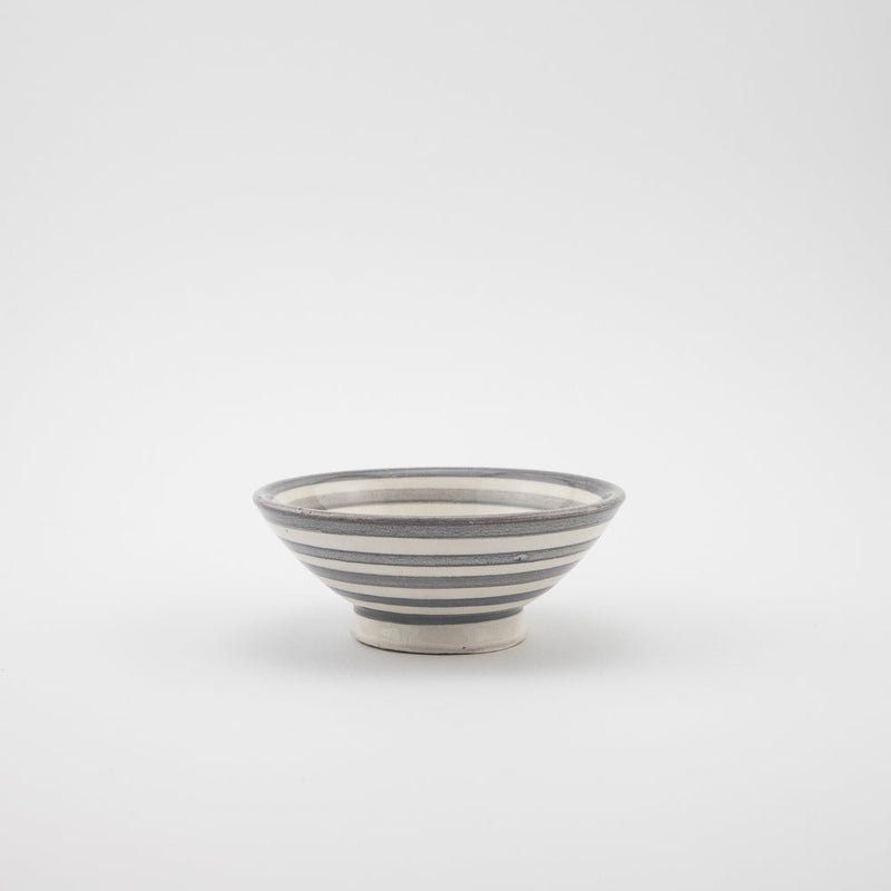 Keramik Dippschälchen – Casa Eurabia, grau-weiß, Marokko, Durchmesser: 10 cm