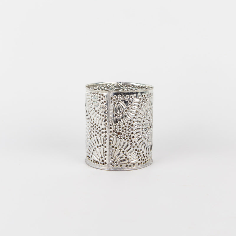 Metall Teelicht – Casa Eurabia, silber, Marokko, Durchmesser: 7 cm