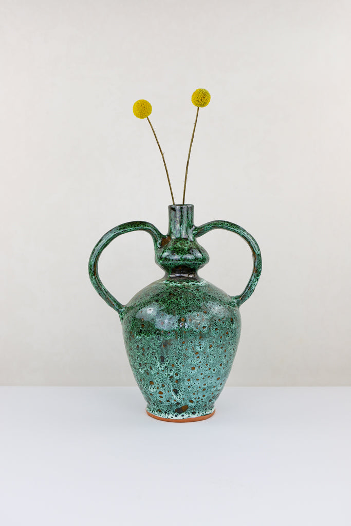 Keramik Vase – Casa Eurabia, grün, Marokko, marokkanische vase, designer vase, kunst vase, trockenblumen, Höhe: 30 cm