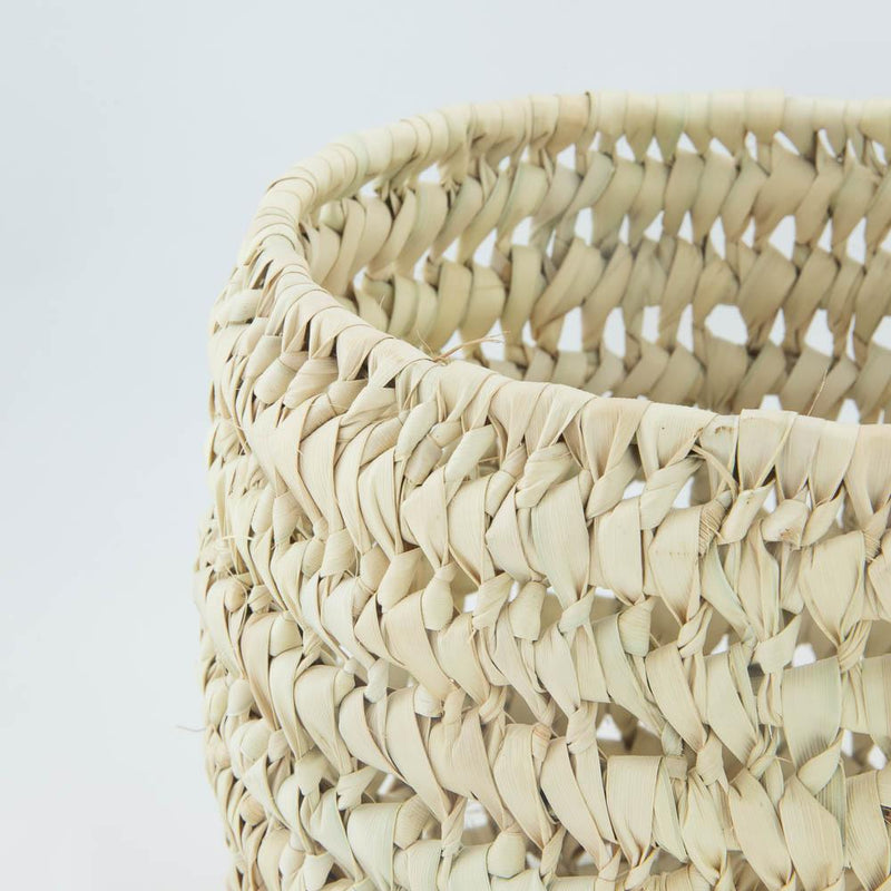 Bastkörbchen Palmenblatt (Raffia) – Casa Eurabia, natur, Ø 18 cm, H 18 cm, Marokko, Design