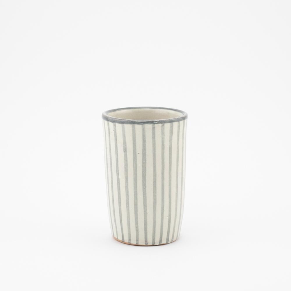 Keramik Becher – Casa Eurabia, grau-weiß, Marokko, Durchmesser: 7 cm