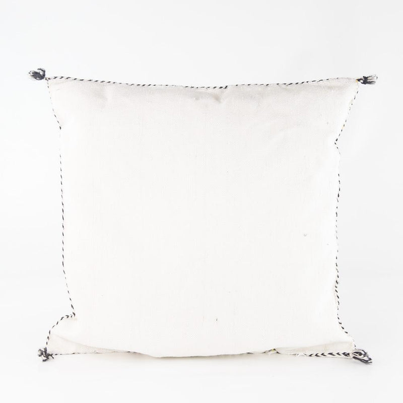 Kaktusseide Kissen – Casa Eurabia, schwarz, weiß, L 48 cm, B 48 cm, H 45 cm, Kaktusseide, Marokko, Design