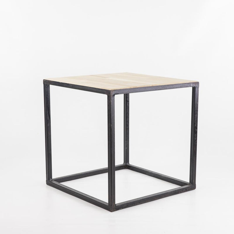 Couchtisch Schmiedeeisen, Buche – Casa Eurabia, schwarz, braun, L 45 cm, B 45 cm, H 45 cm, Marokko, Design