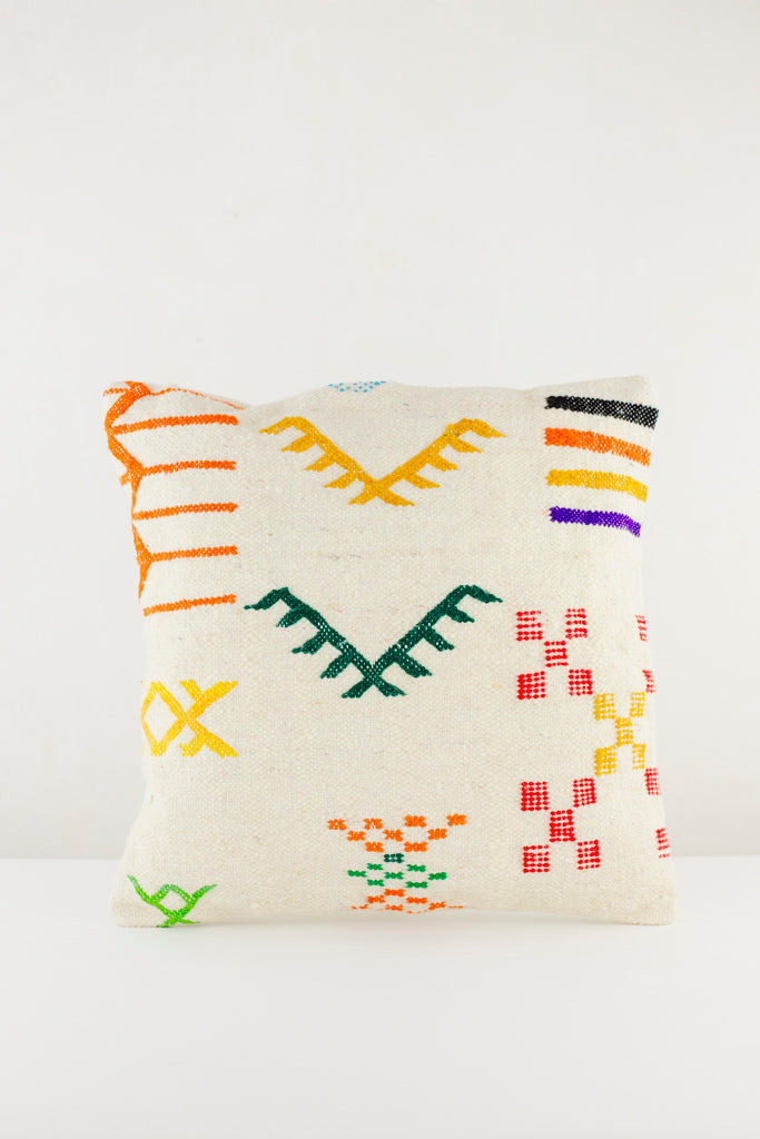 Boho Kissen, Kelimkissen, marokkansiches Kissen, casa eurabia, gelb, grün, rot, orange , Marokko, ethno, boho, tribal, pattern