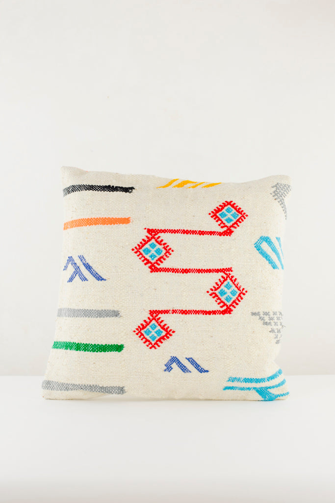 Boho Kissen, Kelimkissen, marokkansiches Kissen, casa eurabia, rot, blau, gelb, grau, Marokko, ethno, boho, tribal, pattern