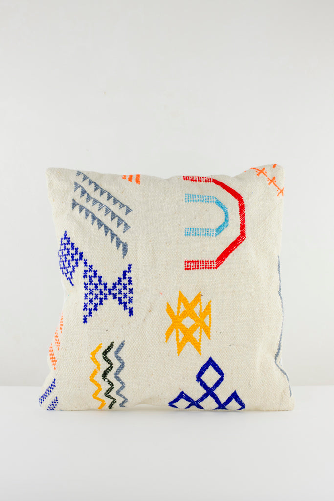 Boho Kissen, Kelimkissen, marokkansiches Kissen, casa eurabia, rot, blau, grau, gelb, Marokko, ethno, boho, tribal, pattern