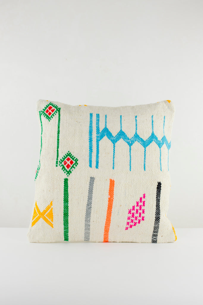 Boho Kissen, Kelimkissen, marokkansiches Kissen, casa eurabia, blau, grün, gelb, pink, schwarz , Marokko, ethno, boho, tribal, pattern