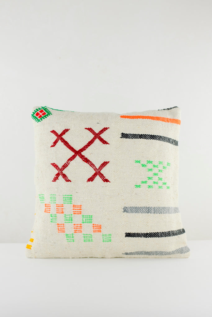 Boho Kissen, Kelimkissen, marokkansiches Kissen, casa eurabia, grün, orange, rot, grau, schwarz , Marokko, ethno, boho, tribal, pattern
