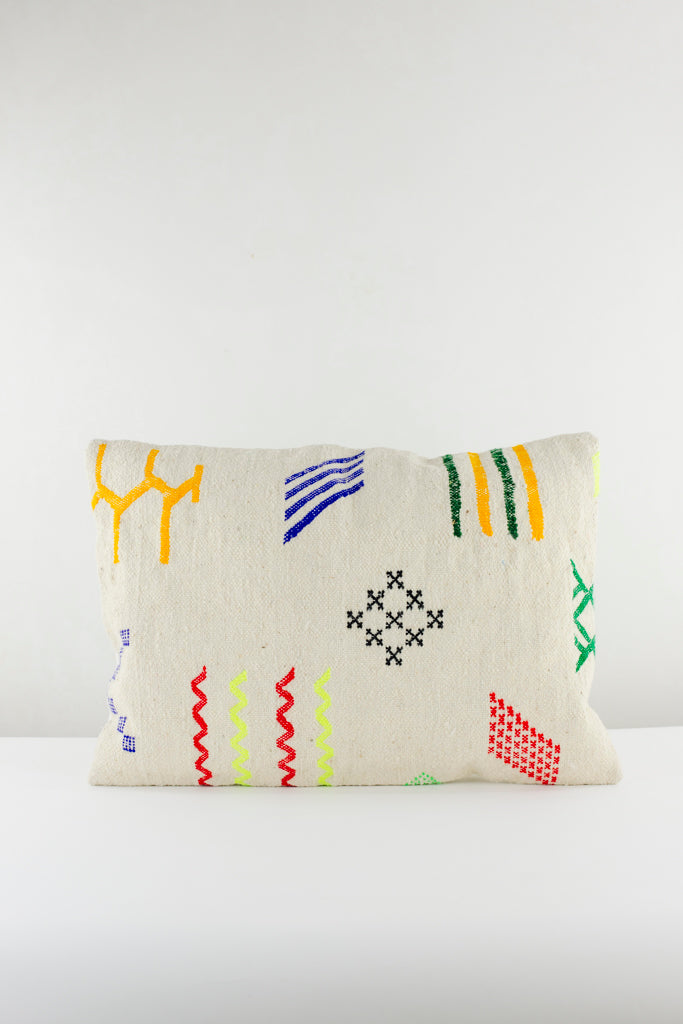 Boho Kissen, Kelimkissen, marokkansiches Kissen, casa eurabia, grün, gelb, blau, rot , Marokko, ethno, boho, tribal, pattern