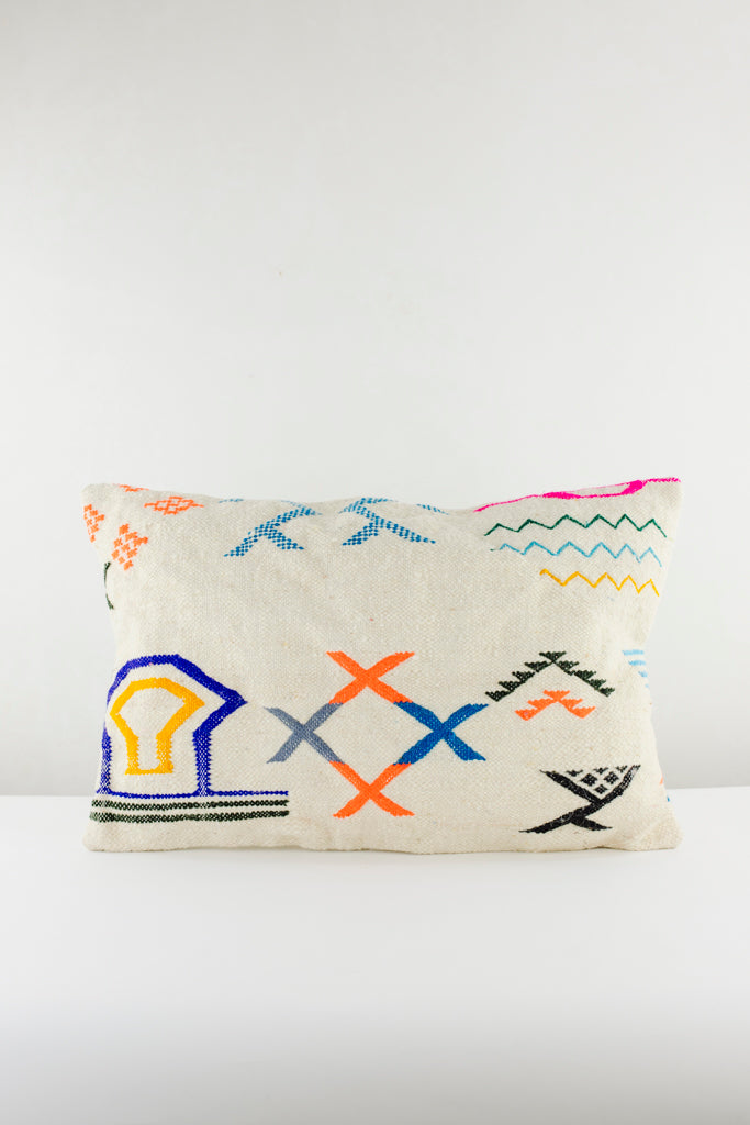 Boho Kissen, Kelimkissen, marokkansiches Kissen, casa eurabia, orange,  blau, schwarz gelb, , Marokko, ethno, boho, tribal, pattern