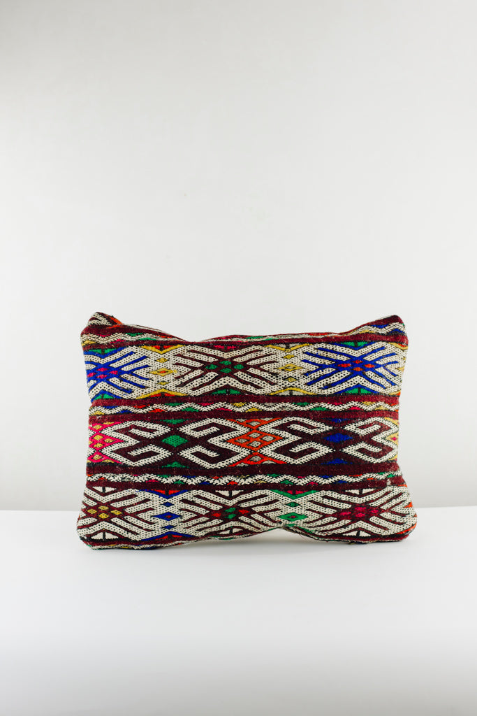 Kelim Kissen, Kelimkissen, marokkansiches Kissen, casa eurabia, bordeaux, grün blau, orange , Marokko, ethno, boho, tribal, pattern