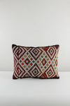 Kelim Kissen, Kelimkissen, marokkansiches Kissen, casa eurabia, bordeaux, grün, gelb, orange, Marokko, ethno, boho, tribal, pattern