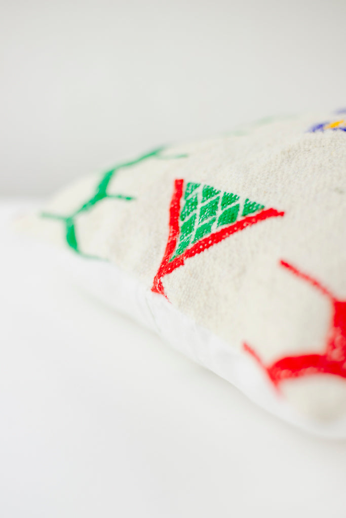 Boho Kissen, Kelimkissen, marokkansiches Kissen, casa eurabia, grün, rot, lila, gelb, , Marokko, ethno, boho, tribal, pattern