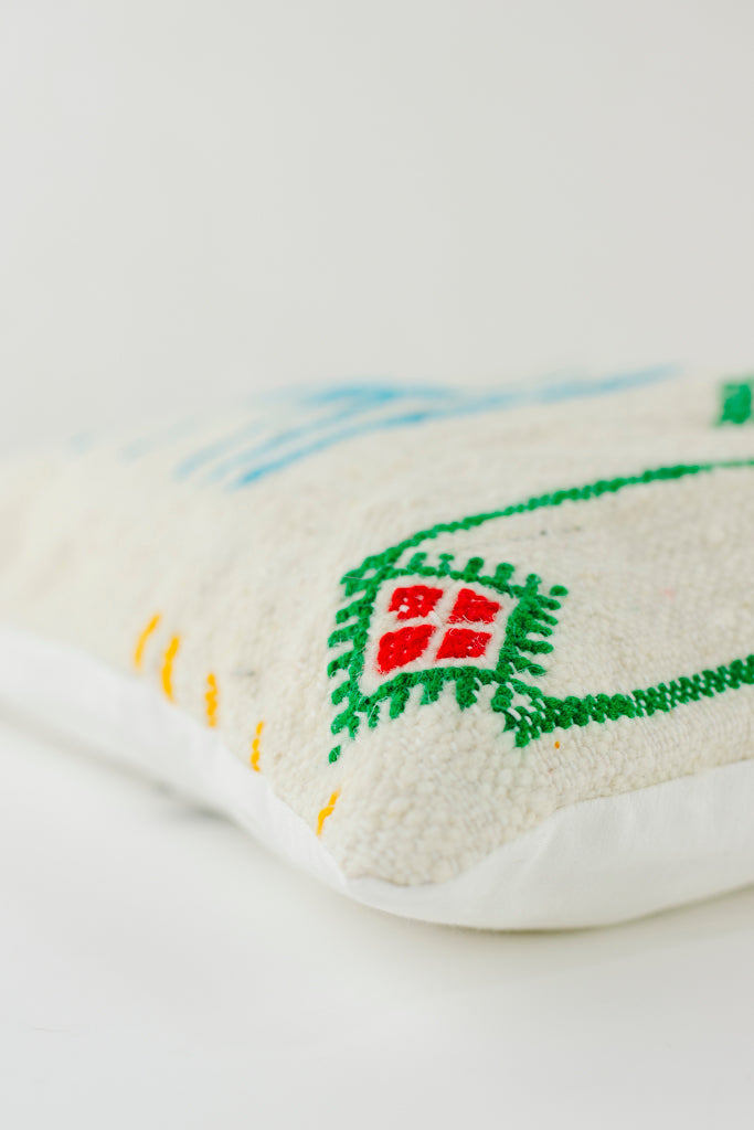 Boho Kissen, Kelimkissen, marokkansiches Kissen, casa eurabia, blau, grün, gelb, pink, schwarz , Marokko, ethno, boho, tribal, pattern