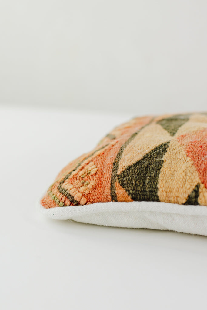 Boho Kissen, Kelimkissen, marokkansiches Kissen, casa eurabia, braun, schwarz,grün, terra , Marokko, ethno, boho, tribal, pattern