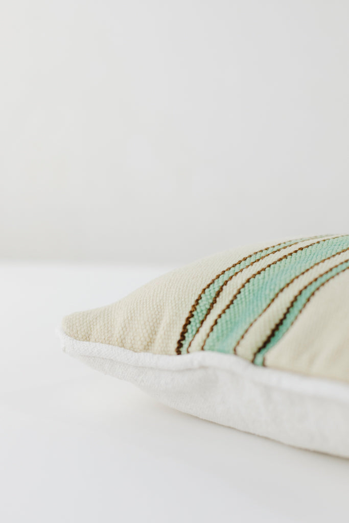 Boho Kissen, Kelimkissen, marokkansiches Kissen, casa eurabia, beige, türkis, Marokko, ethno, boho, tribal, pattern