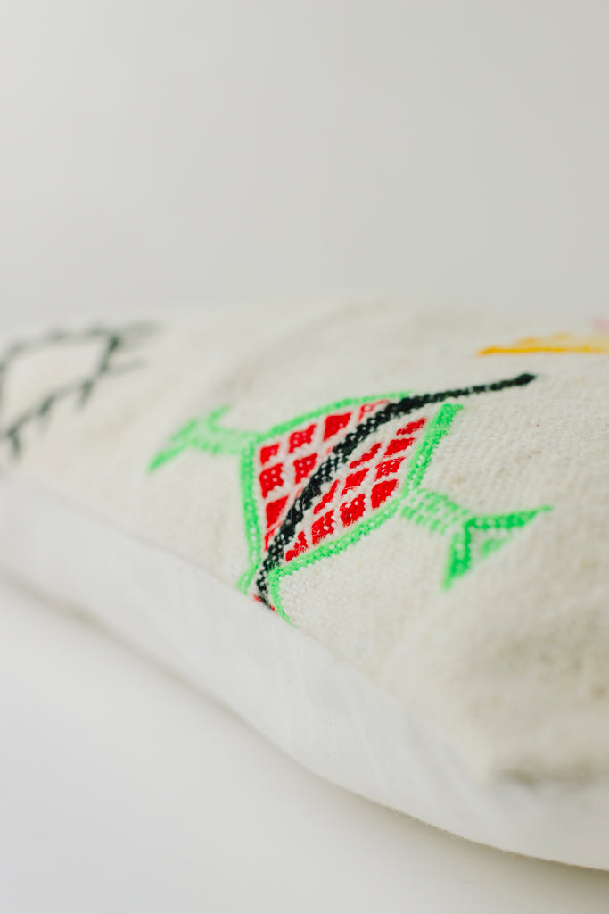 Boho Kissen, Kelimkissen, marokkansiches Kissen, casa eurabia, rot , gelb, grün, , Marokko, ethno, boho, tribal, pattern