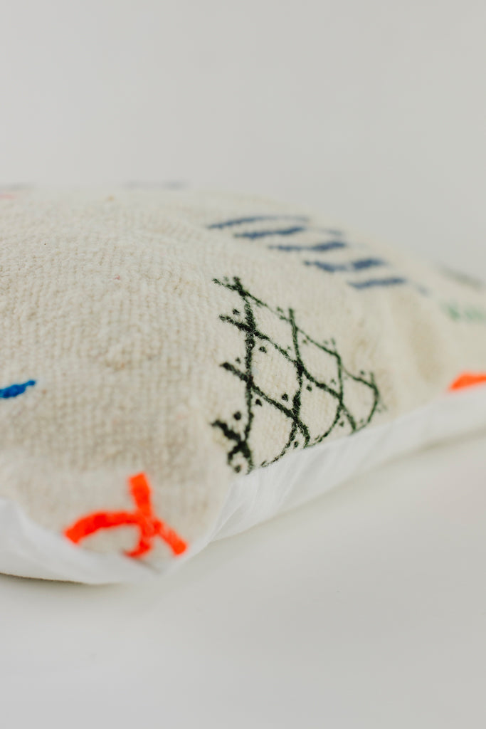 Boho Kissen, Kelimkissen, marokkansiches Kissen, casa eurabia, orange,  blau, schwarz gelb, , Marokko, ethno, boho, tribal, pattern