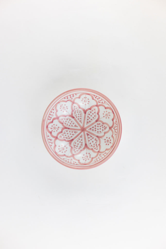Keramik Bowl Schale – Casa Eurabia, rosa, Marokko, handgemachte, marokkanische Keramik, Geschirrspüler, Durchmesser: 16 cm