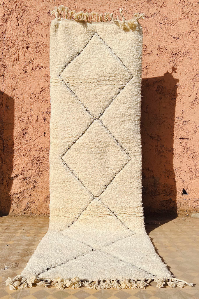 Beni Ourain Teppich – Diamond, Läufer – L 280 cm, B 83 cm - casa eurabia, marokko interior