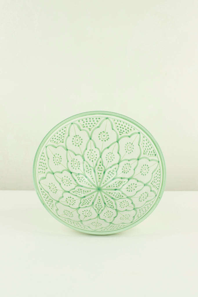 Keramik Salatschüssel – Casa Eurabia, grün, Marokko, handgemachte, marokkanische Keramik, Geschirrspüler, Durchmesser: 30 cm