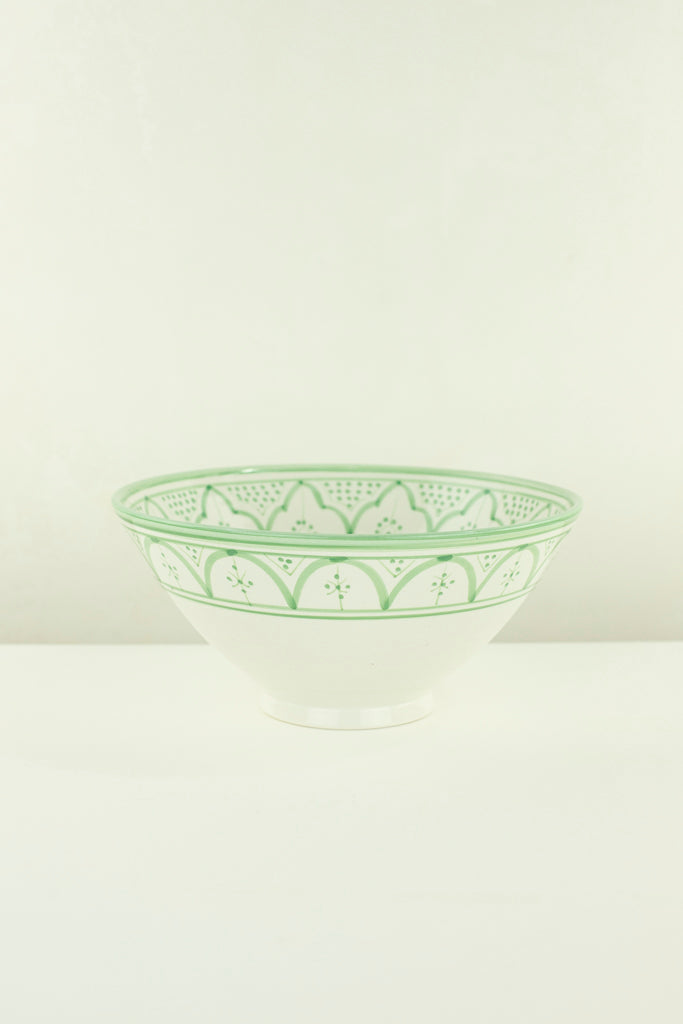 Keramik Salatschüssel – Casa Eurabia, grün, Marokko, handgemachte, marokkanische Keramik, Geschirrspüler, Durchmesser: 25 cm