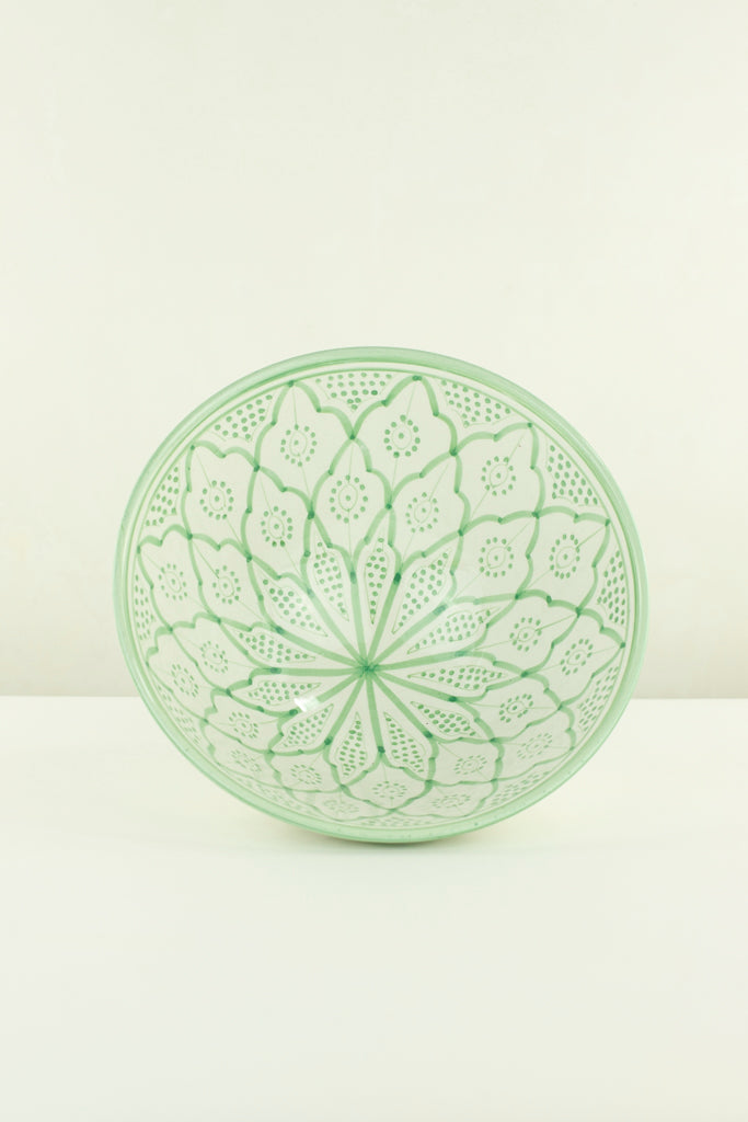 Keramik Salatschüssel – Casa Eurabia, grün, Marokko, handgemachte, marokkanische Keramik, Geschirrspüler, Durchmesser: 25 cm