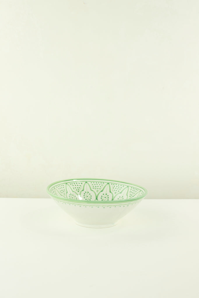 Keramik Bowl Schale – Casa Eurabia, grün, Marokko, handgemachte, marokkanische Keramik, Geschirrspüler, Durchmesser: 22 cm