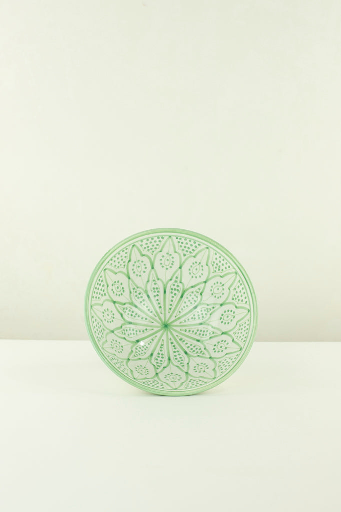 Keramik Bowl Schale – Casa Eurabia, grün, Marokko, handgemachte, marokkanische Keramik, Geschirrspüler, Durchmesser: 22 cm