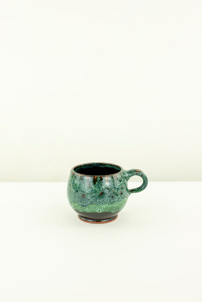 Keramik Becher – Casa Eurabia, grün, Marokko, handgemachte, marokkanische Keramik, Geschirrspüler, Durchmesser: 8,5 cm
