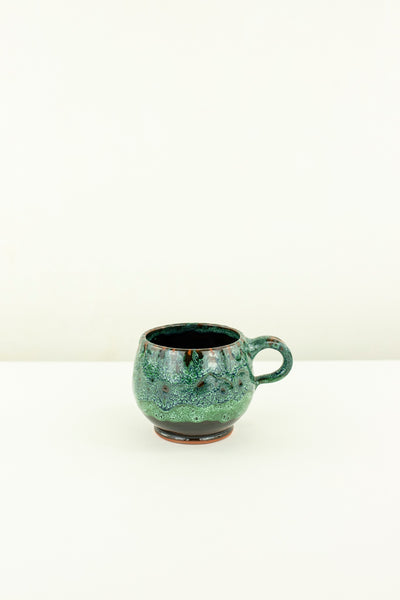 Keramik Becher – Casa Eurabia, grün, Marokko, handgemachte, marokkanische Keramik, Geschirrspüler, Durchmesser: 8,5 cm