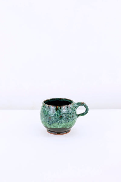 Keramik Becher – Casa Eurabia, grün, Marokko, handgemachte, marokkanische Keramik, Geschirrspüler, Durchmesser: 8,5 cm