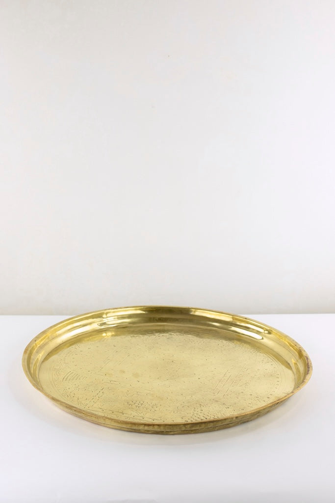 Messing mit  Kupferanteil Tablett – Casa Eurabia, Gold, Marokko, handgemacht, antik, vintage, teetablett