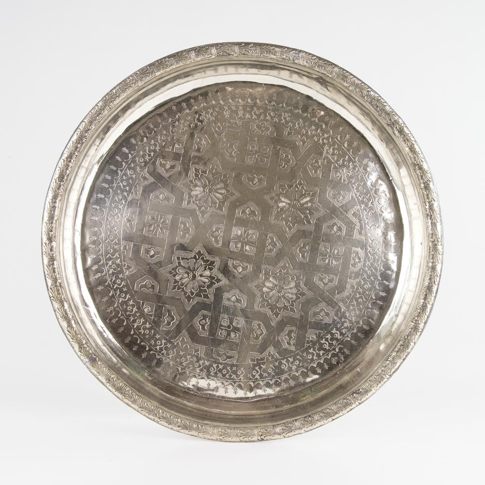 marokkanisches Tablett silber vintage