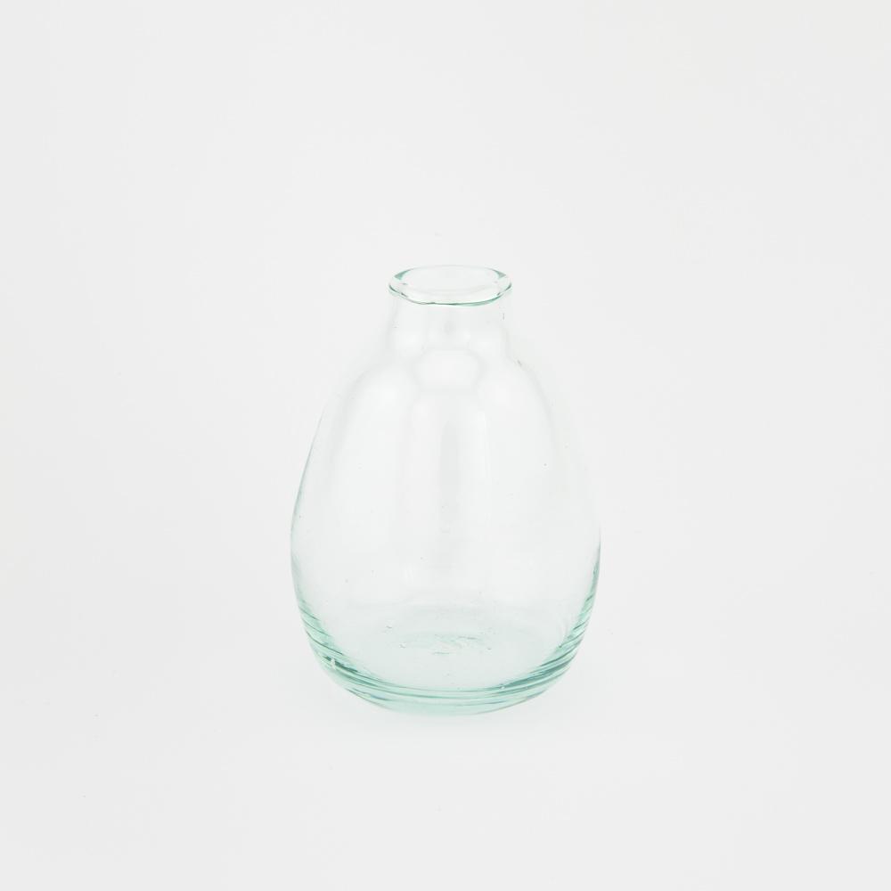 100% recyceltes Glas Vase – Casa Eurabia, Türkis, Marokko, mundgeblasenes Glas, recyceltes Glas, Durchmesser: Öffnung 2,5 Mitte 6  cm