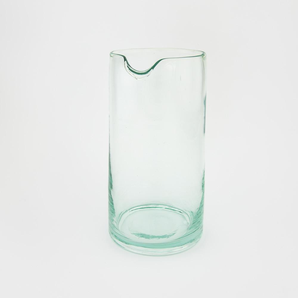 100% recyceltes Glas Wasserkaraffe – Casa Eurabia, Türkis, Marokko, mundgeblasenes Glas, recyceltes Glas, Durchmesser: 9 cm