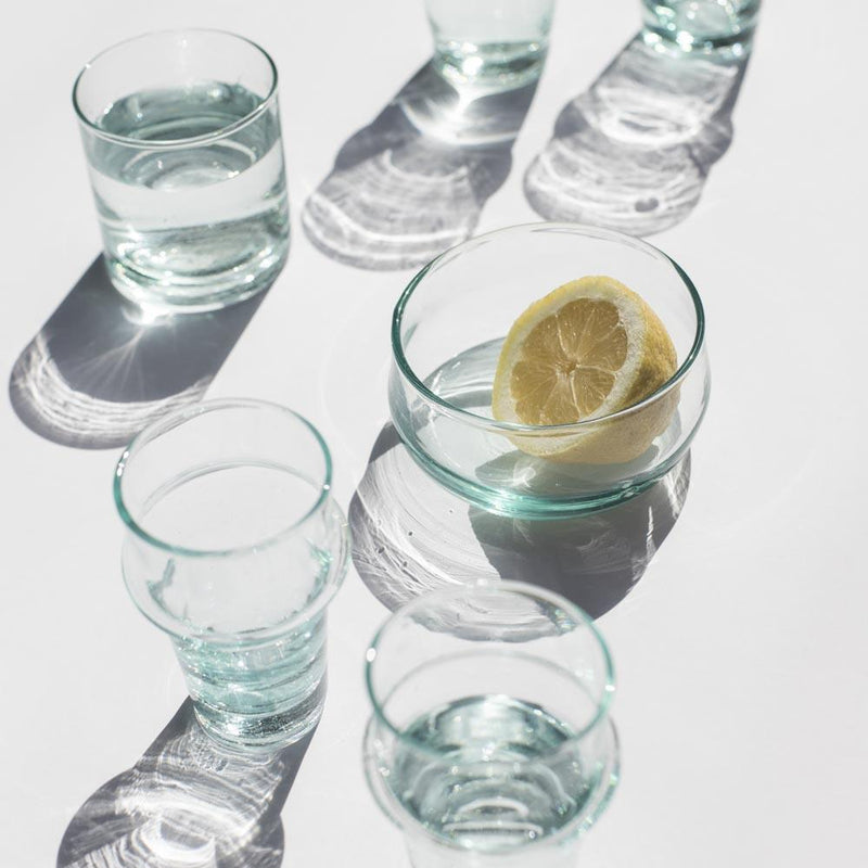 100% recyceltes Glas Whiskyglas – Casa Eurabia, Türkis, Marokko, mundgeblasenes Glas, recyceltes Glas, Durchmesser: 7,5 cm