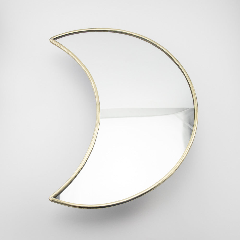 Messing Spiegel – Casa Eurabia, gold, Marokko, mond, metallrand, schlichtes design, minimalismus 