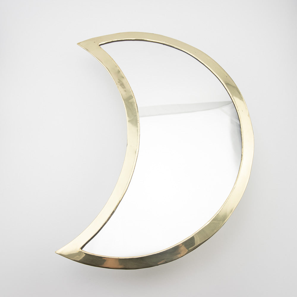 Messing Spiegel – Casa Eurabia, gold, Marokko, mond, metallrand, schlichtes design, minimalismus 