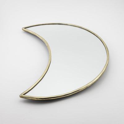 Messing Spiegel – Casa Eurabia, gold, Marokko, mond, metallrand, schlichtes design, minimalismus