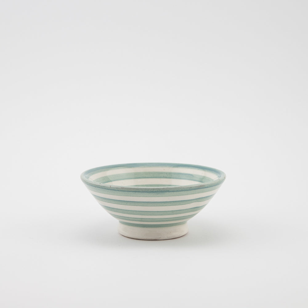 Keramik Dipschälchen – Casa Eurabia, türkis-weiß, Marokko,  Durchmesser: 10 cm