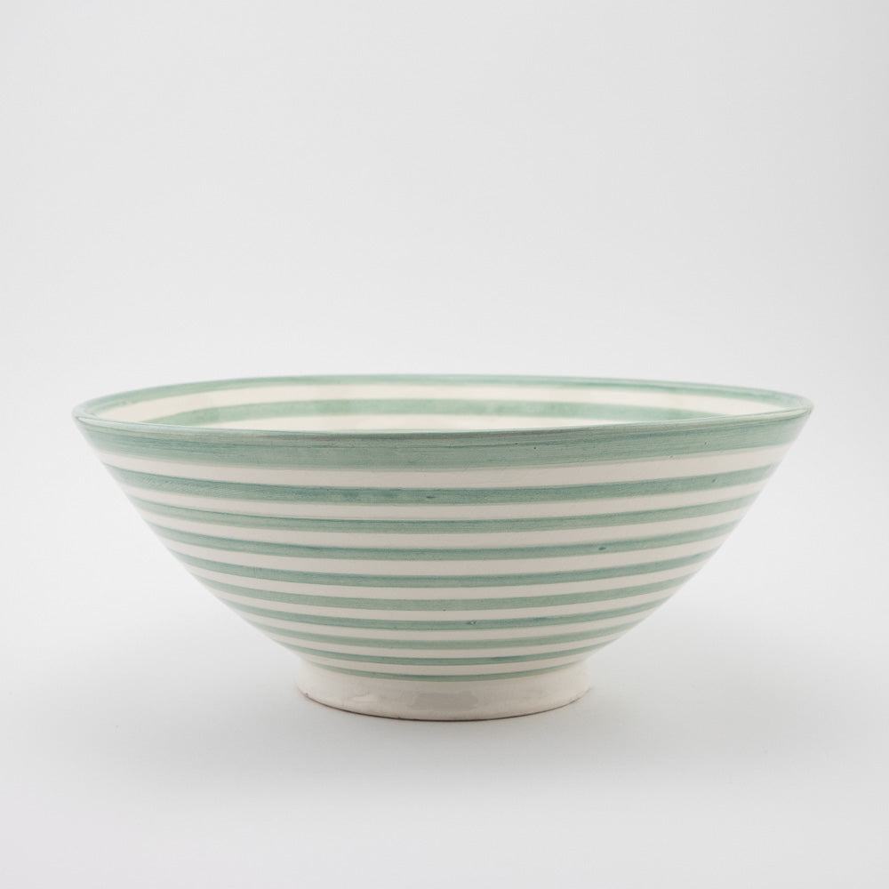Keramik Salatschüssel – Casa Eurabia, türkis-weiß, Marokko,  Durchmesser: 30 cm