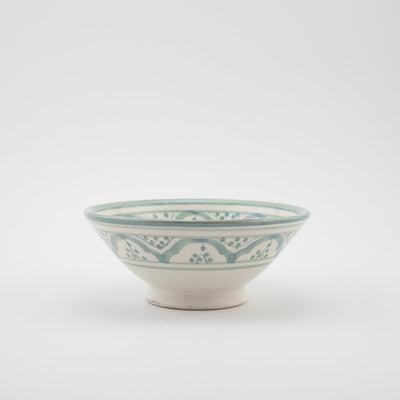 Keramik Müslischale – Casa Eurabia, türkis-weiß, Marokko,  Durchmesser: 13 cm