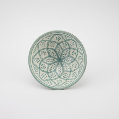 Keramik Müslischale – Casa Eurabia, türkis-weiß, Marokko,  Durchmesser: 15 cm