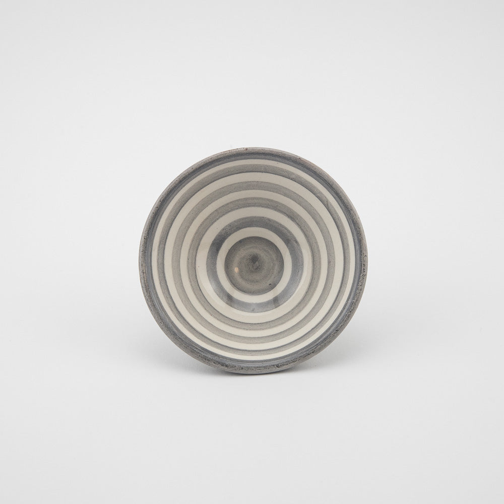Keramik Dippschälchen – Casa Eurabia, grau-weiß, Marokko,  Durchmesser: 10 cm