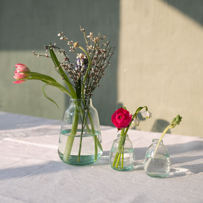 recyceltes Glas Vase, glasvase, blumenvase, designer vase – Casa Eurabia, Türkis, Marokko, mundgeblasenes Glas, recyceltes Glas