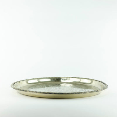 legiertes Kupfer Tablett – Casa Eurabia, silber, Marokko, marokkanisch, antik, vintage,  Durchmesser: 62 cm